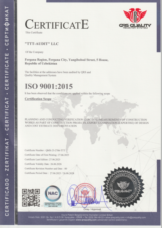 Certificate QMS-25-2706-TTT